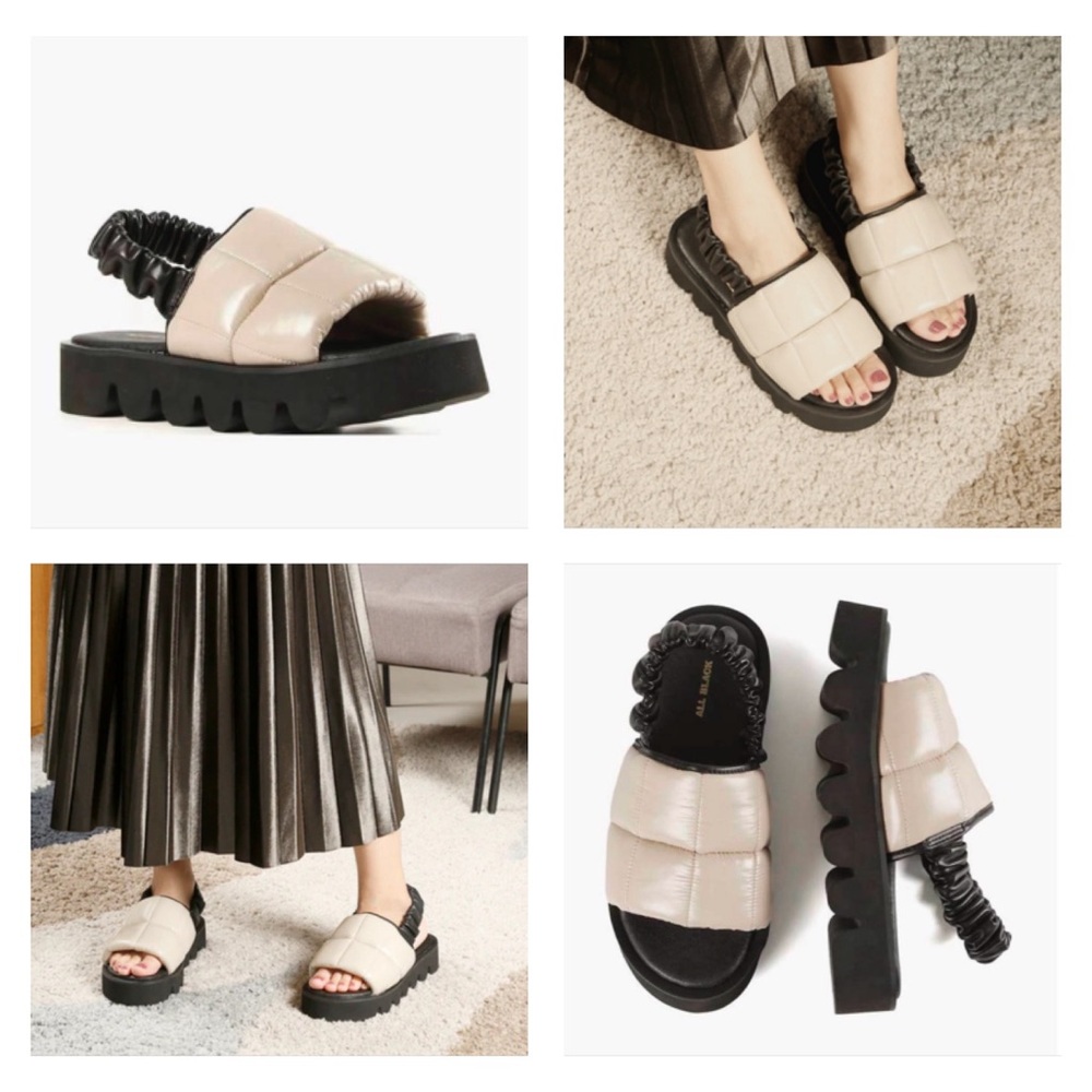 Anthropologie’s ALL BLACK Puffy Round Lugg Sandals